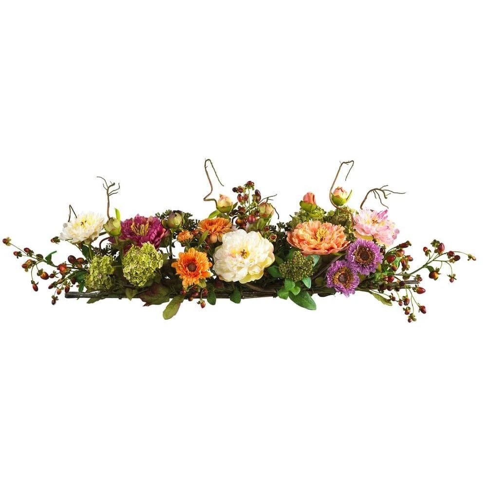 3 Ft. Artificial Peony Centerpiece Silk Flower Arrangement 3 3 Ft. Artificial Peony Centerpiece Silk Flower Arrangement