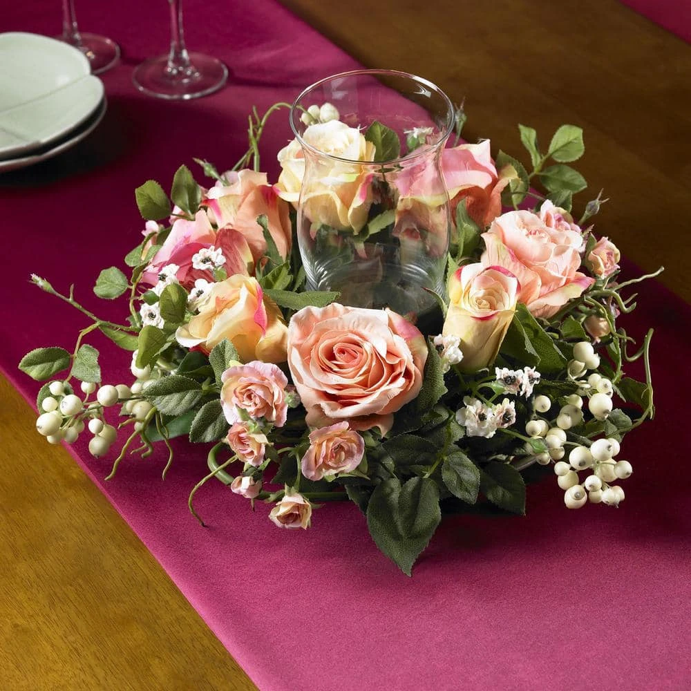 2 In. Artificial Rose Candelabrum Silk Flower Arrangement 5 2 In. Artificial Rose Candelabrum Silk Flower Arrangement - Image 3
