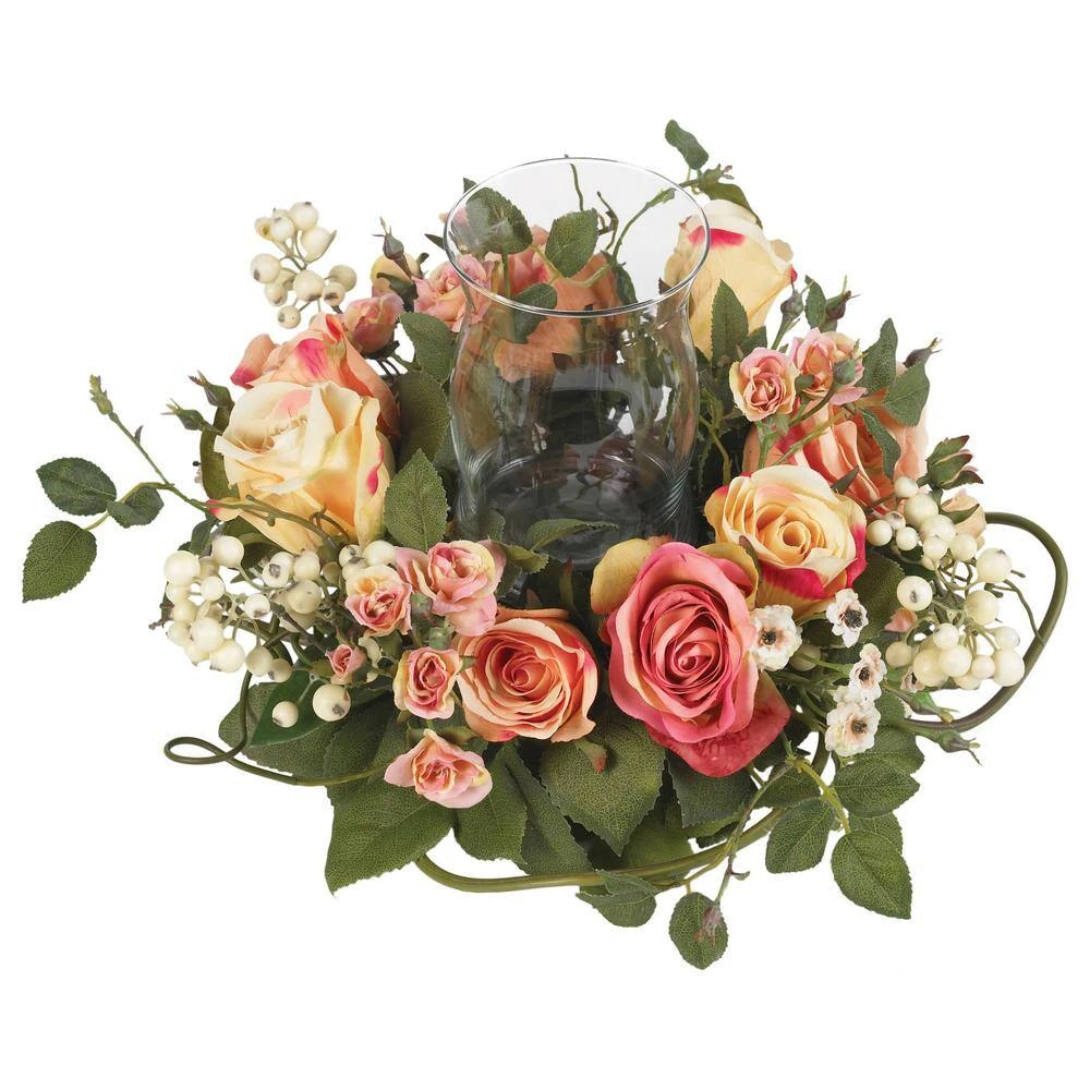 2 In. Artificial Rose Candelabrum Silk Flower Arrangement 4 2 In. Artificial Rose Candelabrum Silk Flower Arrangement - Image 2