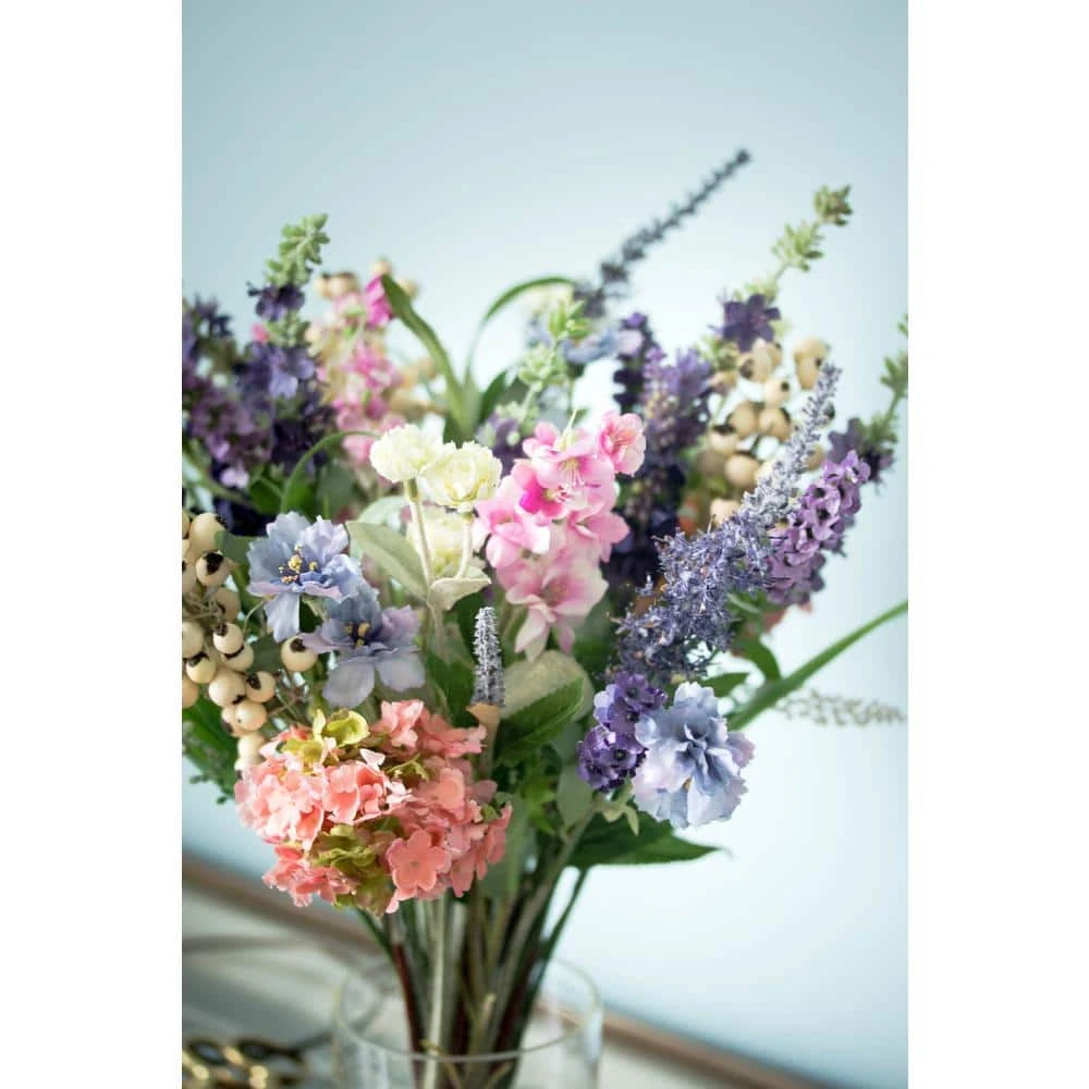 16 In. Artificial H Assorted Lavender And Hydrangea Silk Flower Arrangement 5 16 In. Artificial H Assorted Lavender And Hydrangea Silk Flower Arrangement - Image 3
