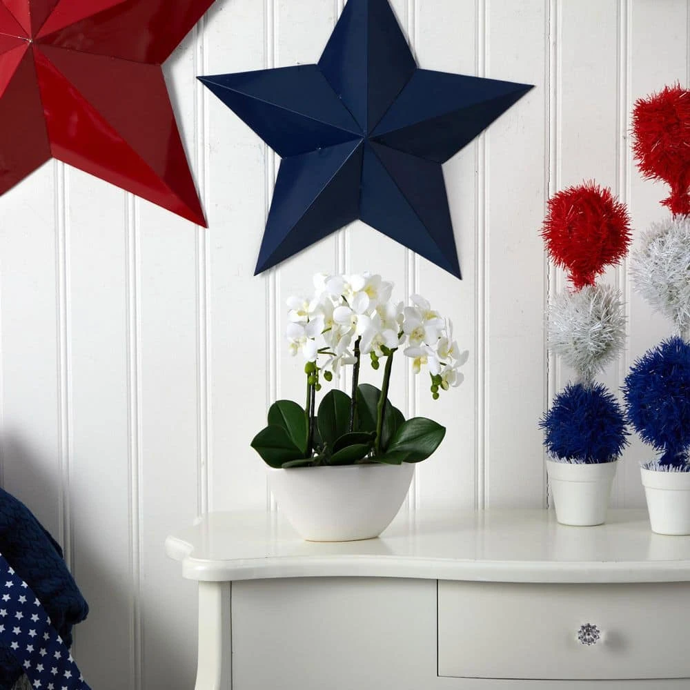 16 In. Artificial H White Phalaenopsis Silk Flower Arrangement 12 16 In. Artificial H White Phalaenopsis Silk Flower Arrangement - Image 11