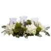 9.5 In. Artificial H White Snowball Hydrangea Triple Candelabrum 1 9.5 In. Artificial H White Snowball Hydrangea Triple Candelabrum -Artificial nearly natural artificial flowers 4806 64 1000