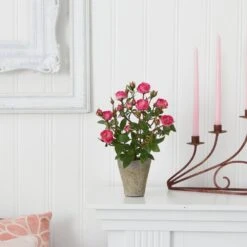 Indoor 14 In. Artificial French Rose Garden 7 Indoor 14 In. Artificial French Rose Garden -Artificial nearly natural artificial flowers 4853 31 1000