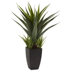 Artificial Agave Plant With Black Planter
