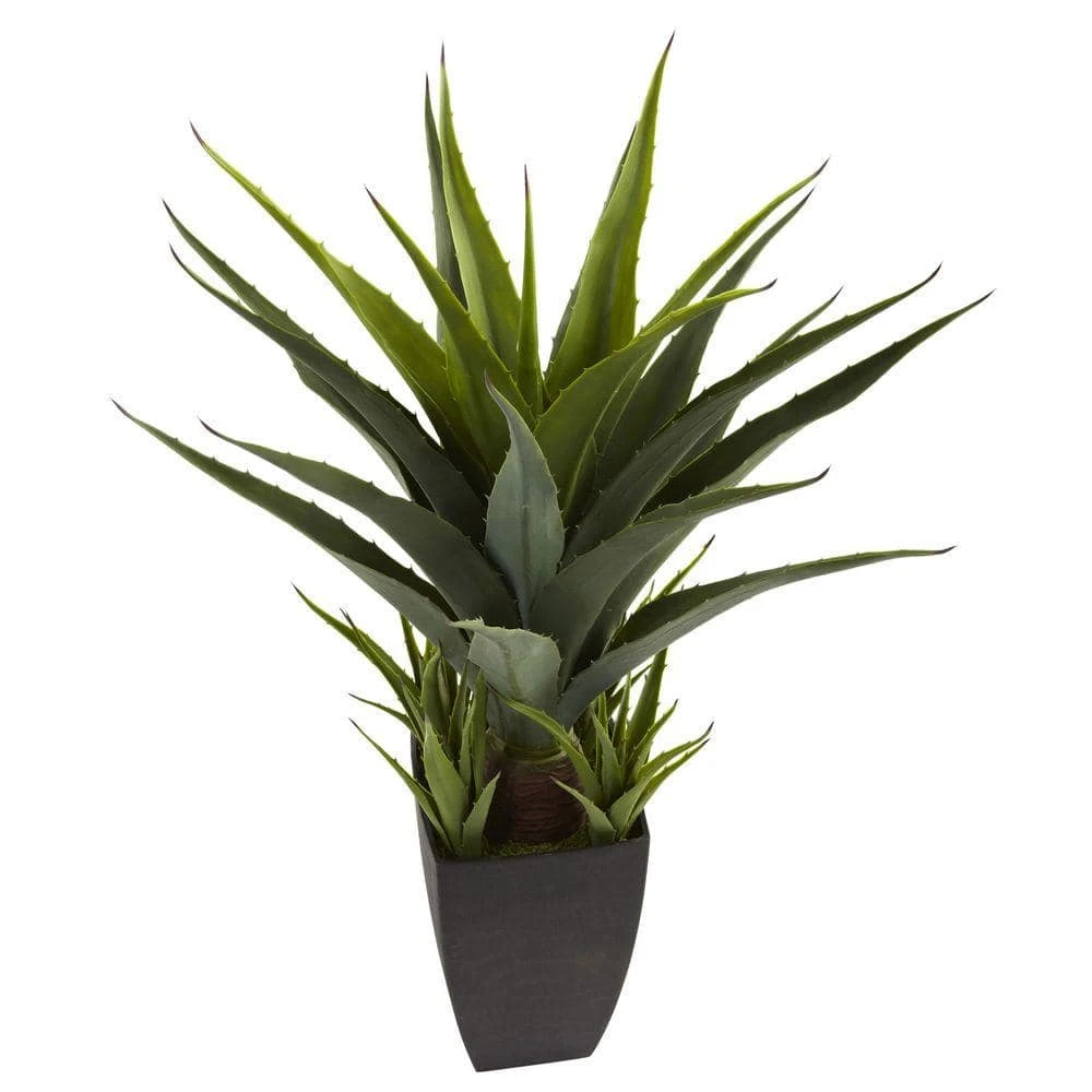 Artificial Agave Plant With Black Planter 4 Artificial Agave Plant With Black Planter - Image 2