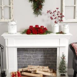 4 In. Artificial Triple Hydrangea Red Candelabrum 15 4 In. Artificial Triple Hydrangea Red Candelabrum -Artificial nearly natural artificial flowers 4876 31 1000