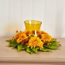 7.5 In. Artificial H Yellow Golden Sunflower Candleabrum Silk Flower Arrangement 8 7.5 In. Artificial H Yellow Golden Sunflower Candleabrum Silk Flower Arrangement -Artificial nearly natural artificial flowers 4905 4f 1000