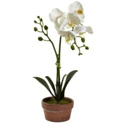 Artificial Phalaenopsis Orchid With Clay Vase (Set Of 4) 13 Artificial Phalaenopsis Orchid With Clay Vase (Set Of 4) -Artificial nearly natural artificial flowers 4991 s4 44 1000