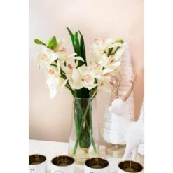 Artificial Cymbidium Orchid With Vase 10 Artificial Cymbidium Orchid With Vase -Artificial nearly natural artificial flowers 4992 1f 1000