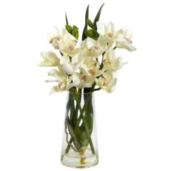 Artificial Cymbidium Orchid With Vase