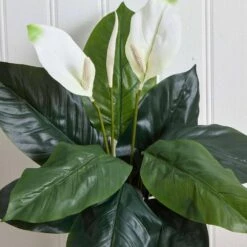 Indoor 24 In. Spathiphyllum Artificial Plant (3-Set) -Artificial nearly natural artificial flowers 6030 s3 4f 1000