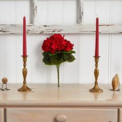 UV Resistant Indoor/Outdoor Geranium Artificial Bush (Set Of 4) 11 UV Resistant Indoor/Outdoor Geranium Artificial Bush (Set Of 4) -Artificial nearly natural artificial flowers 6140 s4 rd 31 1000