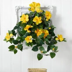 Indoor 24 In. Hibiscus Hanging Artificial Plant (2-Set) 7 Indoor 24 In. Hibiscus Hanging Artificial Plant (2-Set) -Artificial nearly natural artificial flowers 6171 s2 31 1000