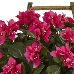 Artificial Indoor Bougainvillea Flowering Plant In Rustic Wood Planter -Artificial nearly natural artificial flowers 6323 c3 1000
