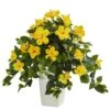 Hibiscus Artificial Plant In White Tower Planter -Artificial nearly natural artificial flowers 6364 yl 64 1000