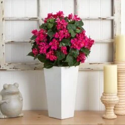 Bougainvillea Artificial Plant In White Tower Planter 11 Bougainvillea Artificial Plant In White Tower Planter -Artificial nearly natural artificial flowers 6374 31 1000