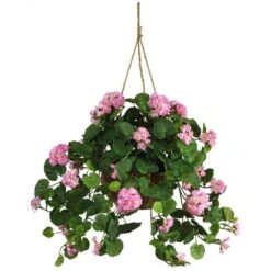 24 In. Artificial Geranium Floral Arrangement In Hanging Basket 9 24 In. Artificial Geranium Floral Arrangement In Hanging Basket -Artificial nearly natural artificial flowers 6609 pk 31 1000
