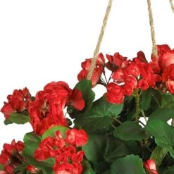 24 In. Artificial Geranium Silk Hanging Basket 10 24 In. Artificial Geranium Silk Hanging Basket -Artificial nearly natural artificial flowers 6609 rd 4f 1000