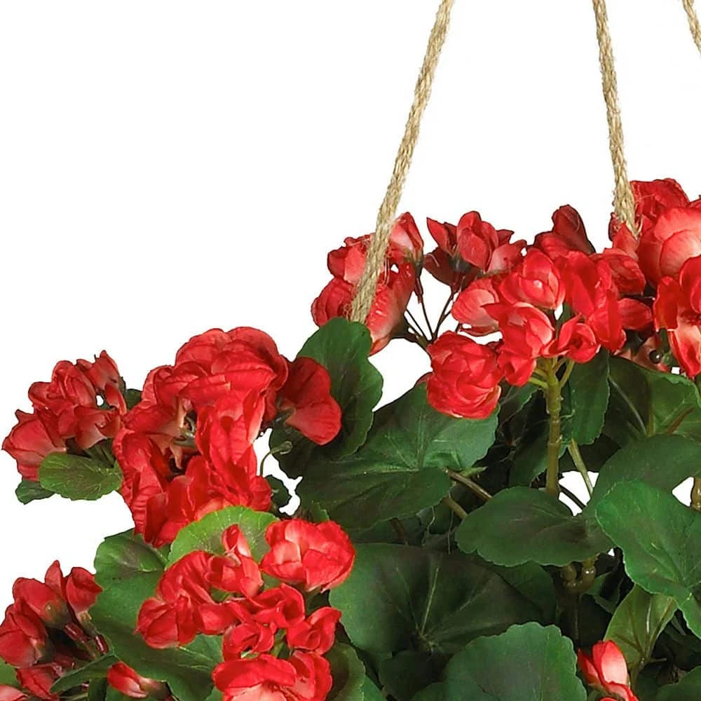 24 In. Artificial Geranium Silk Hanging Basket 5 24 In. Artificial Geranium Silk Hanging Basket - Image 3