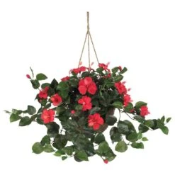 24 In. Hibiscus Hanging Basket 7 24 In. Hibiscus Hanging Basket -Artificial nearly natural artificial flowers 6614 rd 31 1000