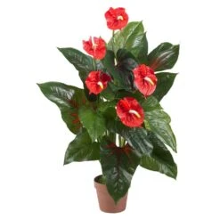 Real Touch 3 Ft. Artificial Anthurium Silk Plant