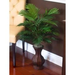 37 In. Artificial H Green Areca Palm With Urn Silk Plant 11 37 In. Artificial H Green Areca Palm With Urn Silk Plant -Artificial nearly natural artificial flowers 6661 1f 1000