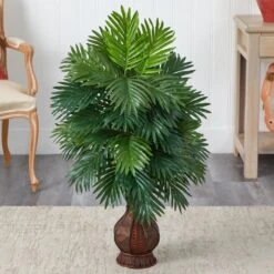 37 In. Artificial H Green Areca Palm With Urn Silk Plant 13 37 In. Artificial H Green Areca Palm With Urn Silk Plant -Artificial nearly natural artificial flowers 6661 31 1000