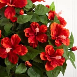 24 In. Artificial H Red Hibiscus With Vase Silk Plant 8 24 In. Artificial H Red Hibiscus With Vase Silk Plant -Artificial nearly natural artificial flowers 6667 4f 1000