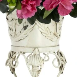 19 In. Artificial H Pink Azalea With Metal Planter Silk Plant 9 19 In. Artificial H Pink Azalea With Metal Planter Silk Plant -Artificial nearly natural artificial flowers 6687 4f 1000