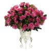 19 In. Artificial H Pink Azalea With Metal Planter Silk Plant 2 19 In. Artificial H Pink Azalea With Metal Planter Silk Plant -Artificial nearly natural artificial flowers 6687 64 1000