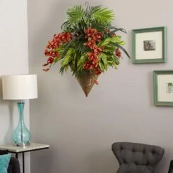 40 In. Artificial Mixed Tropical And Cymbidium Hanging Basket 9 40 In. Artificial Mixed Tropical And Cymbidium Hanging Basket -Artificial nearly natural artificial flowers 6850 31 1000