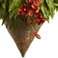 40 In. Artificial Mixed Tropical And Cymbidium Hanging Basket 8 40 In. Artificial Mixed Tropical And Cymbidium Hanging Basket -Artificial nearly natural artificial flowers 6850 4f 1000