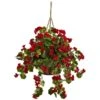Artificial Geranium Hanging Basket -Artificial nearly natural artificial flowers 6857 rd 64 1000
