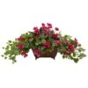17 In. Artificial Bougainvillea In Metal Planter In Beauty -Artificial nearly natural artificial flowers 6934 bu 64 1000