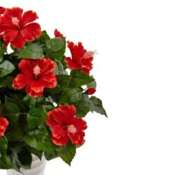 Indoor Hibiscus Artificial Flowering Plant In Swirl Planter 8 Indoor Hibiscus Artificial Flowering Plant In Swirl Planter -Artificial nearly natural artificial flowers 6976 4f 1000