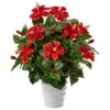 Indoor Hibiscus Artificial Flowering Plant In Swirl Planter 2 Indoor Hibiscus Artificial Flowering Plant In Swirl Planter -Artificial nearly natural artificial flowers 6976 64 1000
