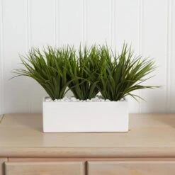 12 In. Artificial Vanilla Grass In Rectangular Planter 10 12 In. Artificial Vanilla Grass In Rectangular Planter -Artificial nearly natural artificial grass plants 6915 1f 1000