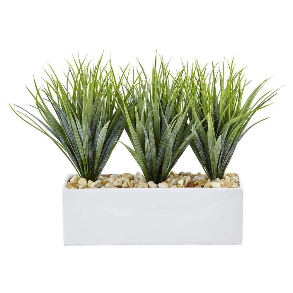 12 In. Artificial Vanilla Grass In Rectangular Planter 3 12 In. Artificial Vanilla Grass In Rectangular Planter