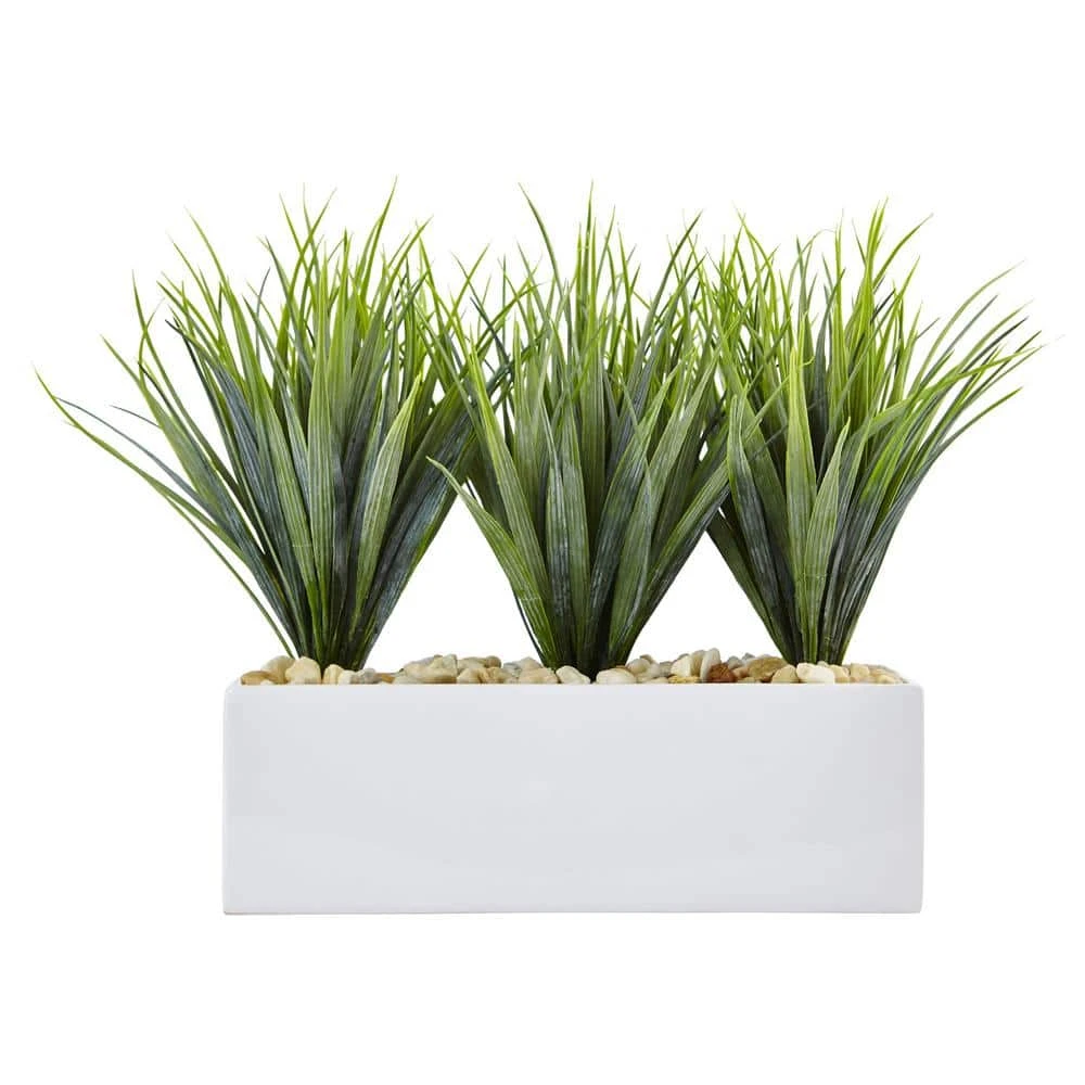 12 In. Artificial Vanilla Grass In Rectangular Planter 4 12 In. Artificial Vanilla Grass In Rectangular Planter - Image 2