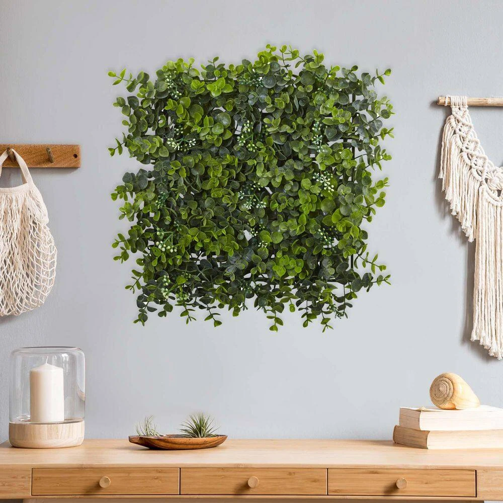 Indoor 12 In. W X 12 In. H Artificial Eucalyptus Privacy Panel Hedge Mat (Set Of 8) 7 Indoor 12 In. W X 12 In. H Artificial Eucalyptus Privacy Panel Hedge Mat (Set Of 8) - Image 5