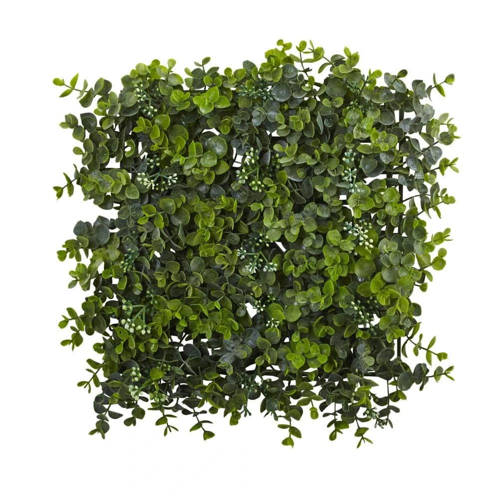 Indoor 12 In. W X 12 In. H Artificial Eucalyptus Privacy Panel Hedge Mat (Set Of 8) 5 Indoor 12 In. W X 12 In. H Artificial Eucalyptus Privacy Panel Hedge Mat (Set Of 8) - Image 3