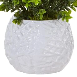 Indoor/Outdoor Artificial Boxwood Artficial Plant In White Vase -Artificial nearly natural artificial shrubs 6310 4f 1000