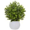 Indoor/Outdoor Artificial Boxwood Artficial Plant In White Vase 2 Indoor/Outdoor Artificial Boxwood Artficial Plant In White Vase -Artificial nearly natural artificial shrubs 6310 64 1000