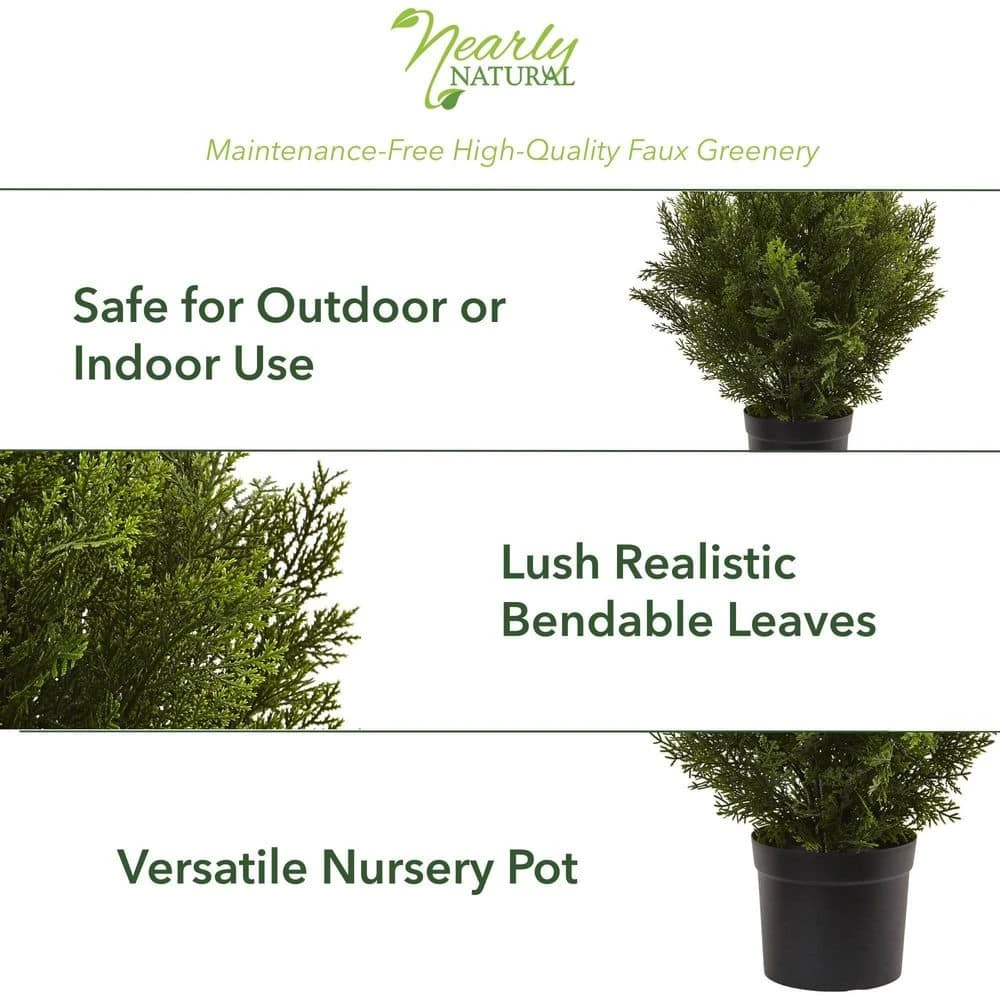 2 Ft. Artificial Cedar Bush Indoor/Outdoor 4 2 Ft. Artificial Cedar Bush Indoor/Outdoor - Image 2
