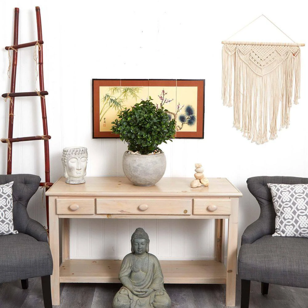 Indoor/Outdoor Artificial Eucalyptus Silk Plant In Sand Colored Bowl UV Resistant 6 Indoor/Outdoor Artificial Eucalyptus Silk Plant In Sand Colored Bowl UV Resistant - Image 4