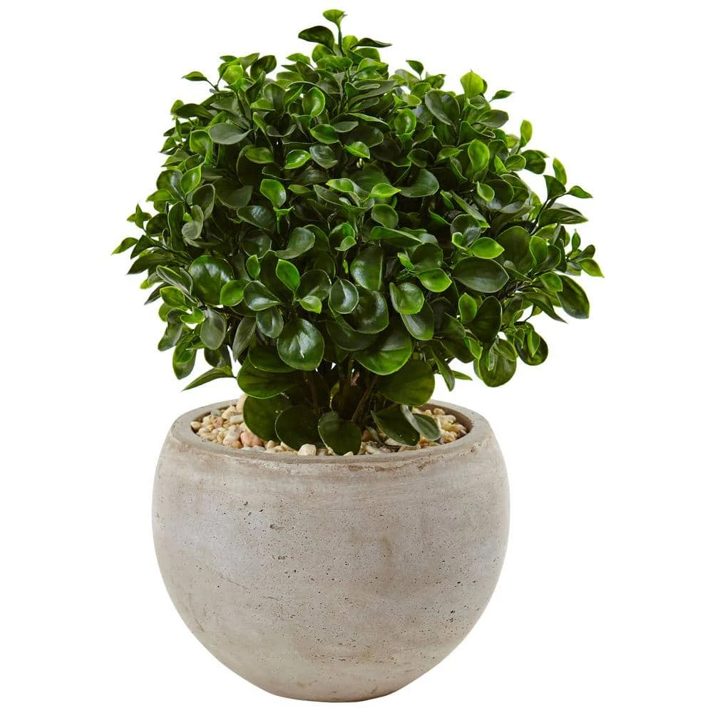 Indoor/Outdoor Artificial Eucalyptus Silk Plant In Sand Colored Bowl UV Resistant 3 Indoor/Outdoor Artificial Eucalyptus Silk Plant In Sand Colored Bowl UV Resistant