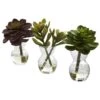 Artificial Succulent Arrangements (Set Of 3) -Artificial nearly natural artificial succulents 4954 s3 64 1000