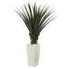 5 Ft. Spiky Agave Artificial Plant In White Tower Planter 2 5 Ft. Spiky Agave Artificial Plant In White Tower Planter -Artificial nearly natural artificial succulents 6390 64 1000