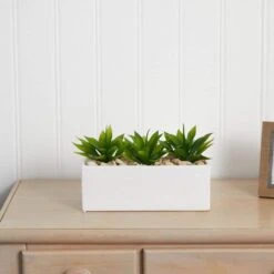 7 In. Artificial Agave Succulent In Rectangular Planter 11 7 In. Artificial Agave Succulent In Rectangular Planter -Artificial nearly natural artificial succulents 6916 1f 1000