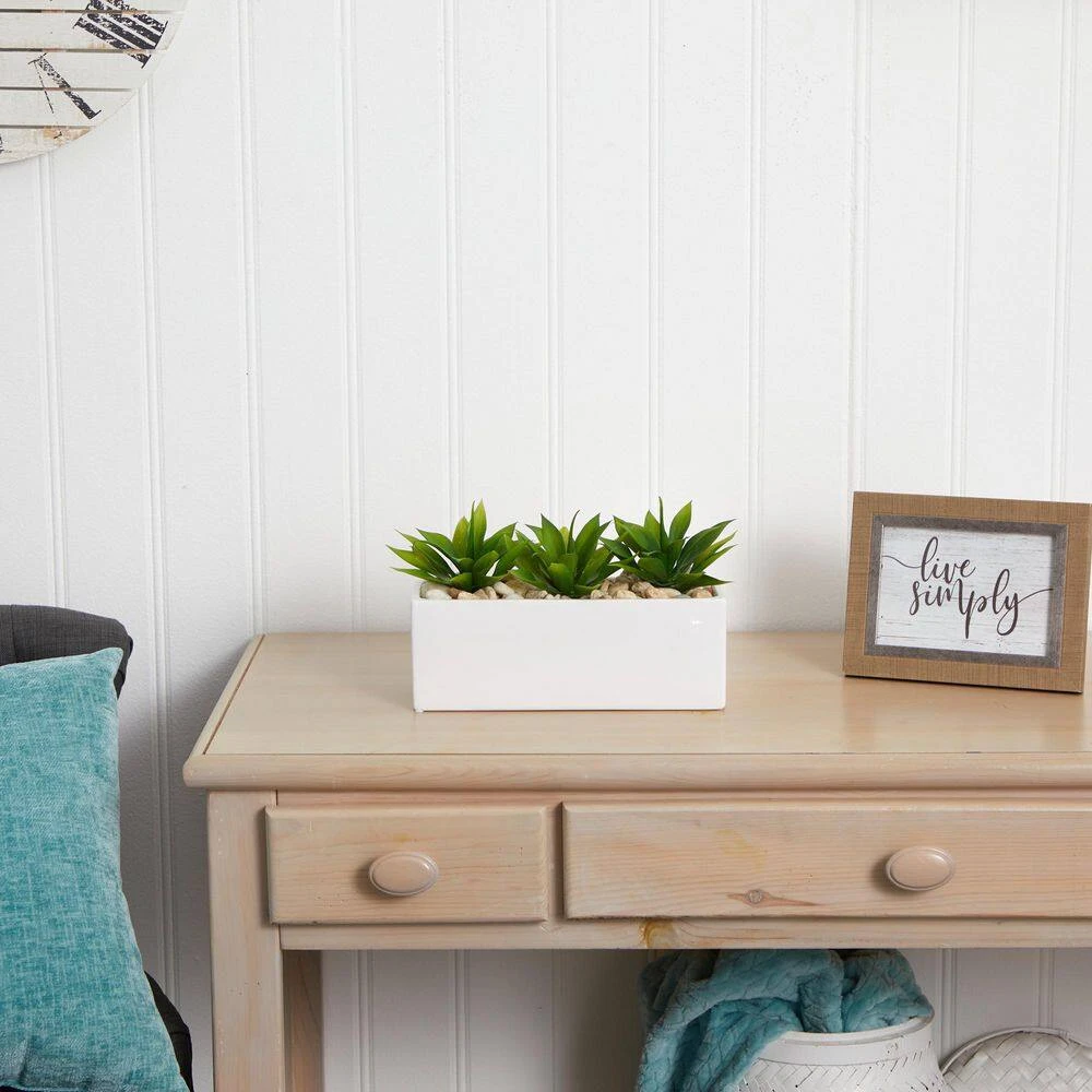 7 In. Artificial Agave Succulent In Rectangular Planter 7 7 In. Artificial Agave Succulent In Rectangular Planter - Image 6